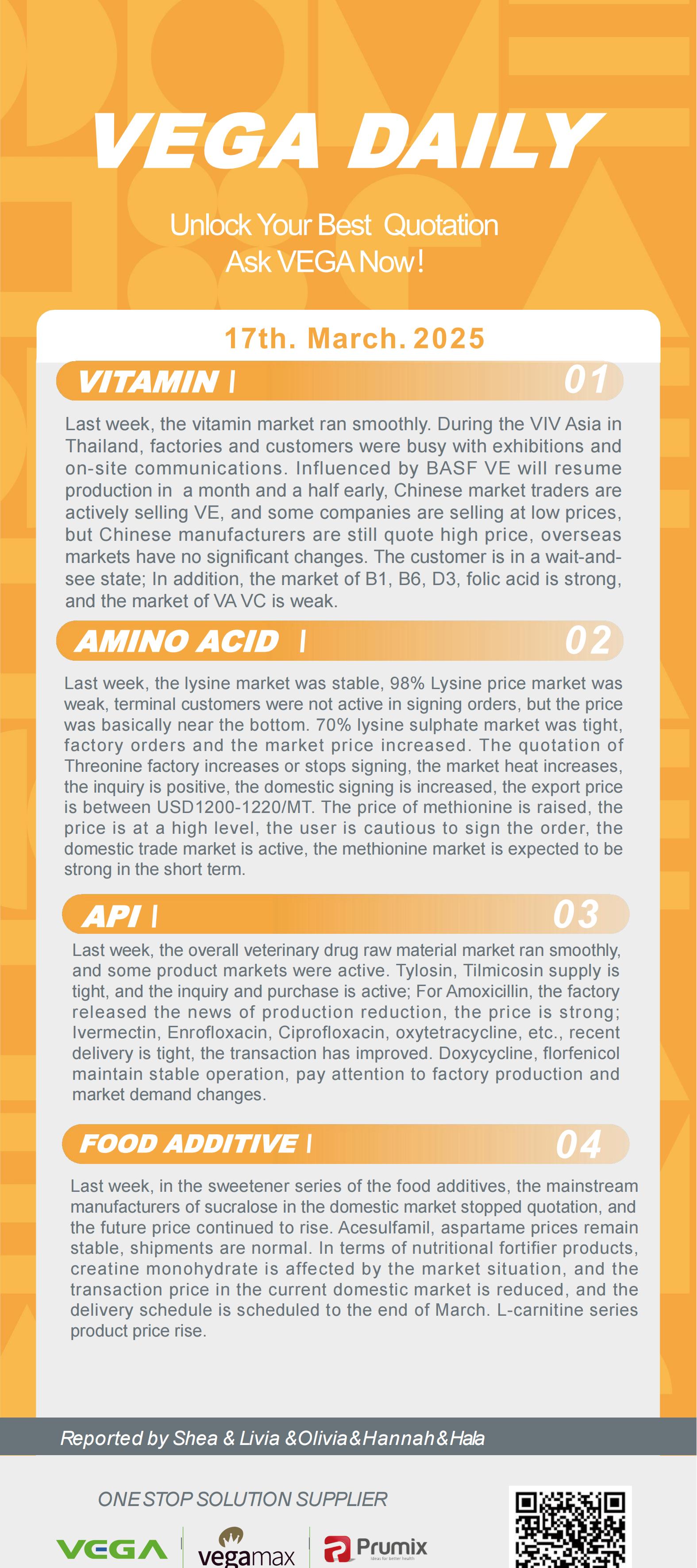Vega Daily Dated on Mar 17th 2025 Vitamin Amino Acid APl Food Additives.jpg
